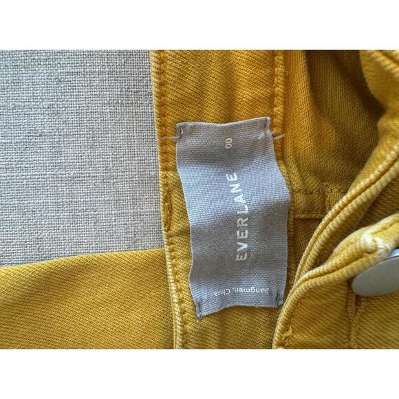 Everlane Wide Leg Crop Jeans Golden Yellow High Rise Size 00 - Picture 6 of 7